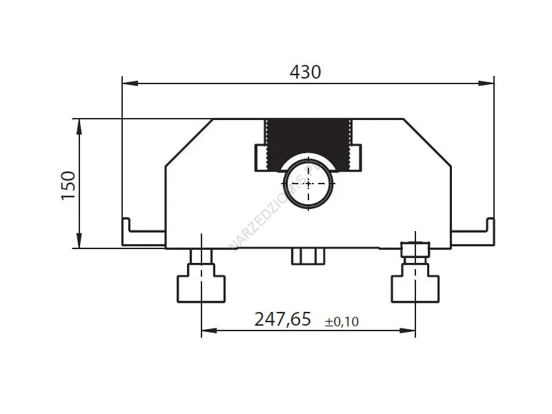 Rysunek techniczny: Szczęka mocująca (do stołów z rowkami teowymi) ze śrubą Jakoba MSP 9171 430-20T MSP
